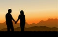Building Loving Relationships (Sunset) Royalty Free Stock Photo