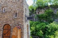 The building made of large river stones is traditional for nations of the Caucasus Royalty Free Stock Photo