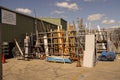 Building material being recycled at a local dump.