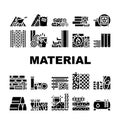 Building Material Collection Icons Set Vector