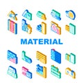 Building Material Collection Icons Set Vector
