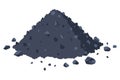 Building material. Heap of coal. Cartoon supplies for buildings works. Construction concept. Illustration can be used
