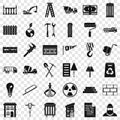 Building material icons set, simple style Royalty Free Stock Photo