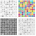 100 building materials icons set vector variant