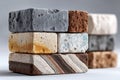 Building Materials. Natural material. Group of textured bricks. Construction concept Royalty Free Stock Photo