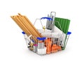 Building materials in the shopping basket