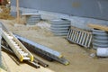 Building materials window well for basement construction