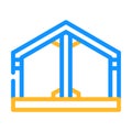 building metallic framework color icon vector illustration