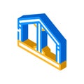 building metallic framework isometric icon vector illustration Royalty Free Stock Photo