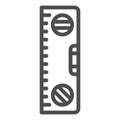 Building meter tool line icon, construction tools concept, spirit level ruler vector sign on white background, outline Royalty Free Stock Photo
