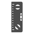 Building meter tool solid icon, construction tools concept, spirit level ruler vector sign on white background, glyph Royalty Free Stock Photo