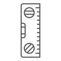 Building meter tool thin line icon, construction tools concept, spirit level ruler vector sign on white background Royalty Free Stock Photo