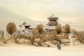 Mingsha shan sand mountain and Crescent moon lake in Dunhuang, Gansu, China Royalty Free Stock Photo