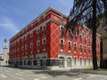 Building of the Ministry of Urban Development and Tourism with view of an old clock tower. Royalty Free Stock Photo