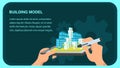 Building Model Website Banner Vector Template