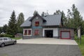 The building of Mountain Rescue Service written in Czech in Harrachov in Giant Mountains region