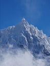 Building on mountain top in French Alps above Chamonix ski resort Royalty Free Stock Photo