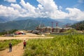 Building in the mountains Royalty Free Stock Photo