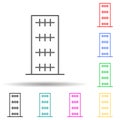 Building multi color set icon. Simple thin line, outline vector of building icons for ui and ux, website or mobile application Royalty Free Stock Photo