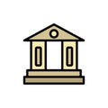 Building museum bank icon. Simple color with outline vector elements of architecture icons for ui and ux, website or mobile Royalty Free Stock Photo