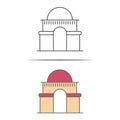 building museum line business icon vector flat design