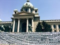 Building of the National Assembly of Serbia, Belgrade  on a sunny day Royalty Free Stock Photo