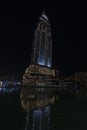 Building near Burji Khalifa at night in Dubai Royalty Free Stock Photo