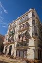 Building near the Cathedral of Valencia prepared for the celebration of Corpus Christi