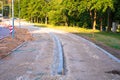 Bicycle road under construction Royalty Free Stock Photo