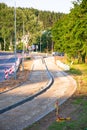 Bicycle road under construction Royalty Free Stock Photo