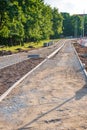 Bicycle road under construction Royalty Free Stock Photo