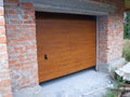 Building New Brick Garage with New Installed Garage Door Royalty Free Stock Photo