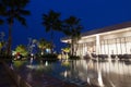 Building at night time reflection on water Royalty Free Stock Photo