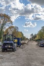 Building of a noise barrier in South-Berlin as preparation for railroad line for the rail connection between Berlin and Dresden