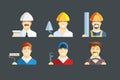 Building occupation. Set of flat icons Royalty Free Stock Photo