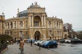 The building of the Odessa Opera House in winter Royalty Free Stock Photo