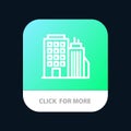 Building, Office, Tower, Head office Mobile App Button. Android and IOS Line Version Royalty Free Stock Photo