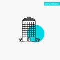 Building, Office, Tower, Space turquoise highlight circle point Vector icon