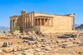 The building is old and has a lot of columns, Acropolis in Athens Royalty Free Stock Photo