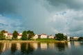 Building In Old Part Minsk, Downtown Nyamiha Royalty Free Stock Photo