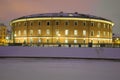 The building of the old prison Bottle on the New Holland complex in the January evening, Saint Petersburg