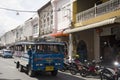 Building old town phuket chino portuguese style at soi rommanee Royalty Free Stock Photo