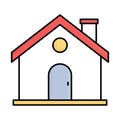 Building Outline with Fill Color Vector icon which can easily modify or edit Royalty Free Stock Photo