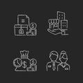 Building ownership chalk white icons set on dark background Royalty Free Stock Photo