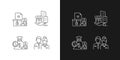 Building ownership linear icons set for dark and light mode