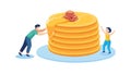 Building Pancake Stack Vector Culinary Achievement, vector design Generative AI Royalty Free Stock Photo