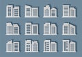 Building paper art collection, hand made city style, Desing modern architecture vector Royalty Free Stock Photo