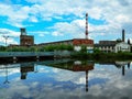 The building of the paper factory in the Russian city of Kondrovo of the Kaluga region. Royalty Free Stock Photo