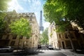 Building in Paris near Eiffel Tower Royalty Free Stock Photo