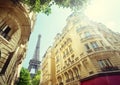 Building in Paris near Eiffel Tower Royalty Free Stock Photo